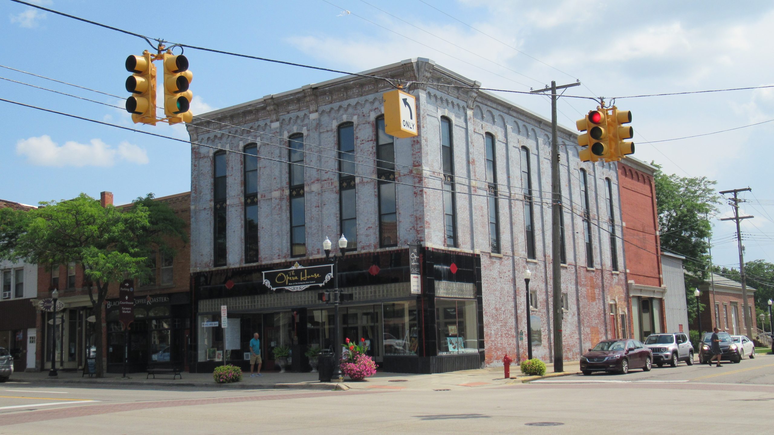 Howell Opera House exterior in July 2023