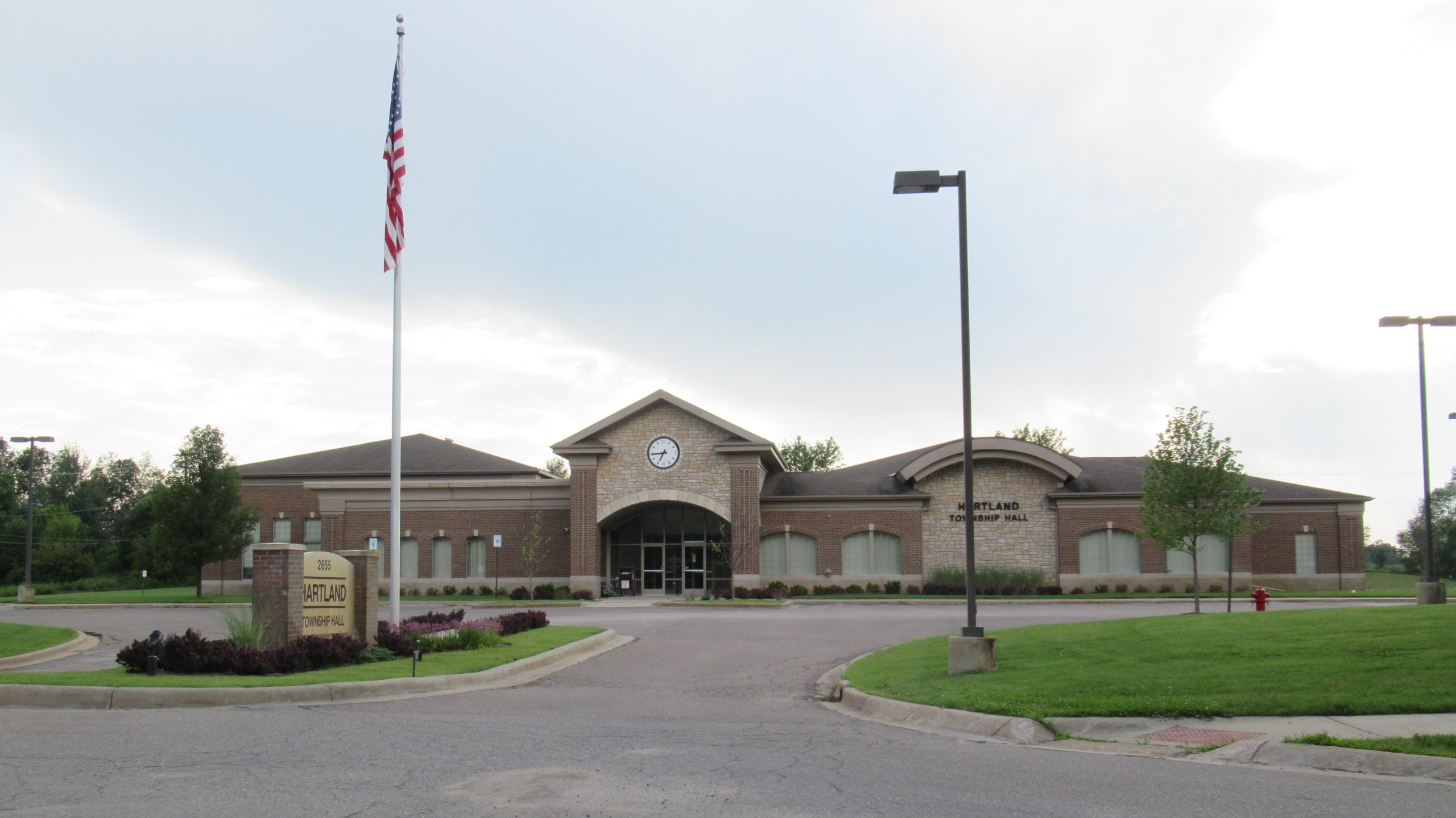 Hartland Township Hall in Hartland, Michigan, photographed in July 2023